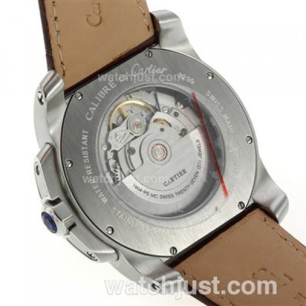 UK Best 1:1 Cartier Calibre de Cartier Replica Watches With Black Dials For Sale