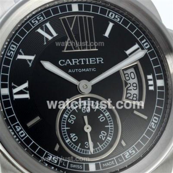 UK Best 1:1 Cartier Calibre de Cartier Replica Watches With Black Dials For Sale