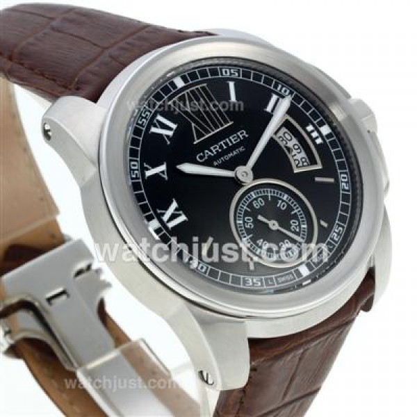 UK Best 1:1 Cartier Calibre de Cartier Replica Watches With Black Dials For Sale