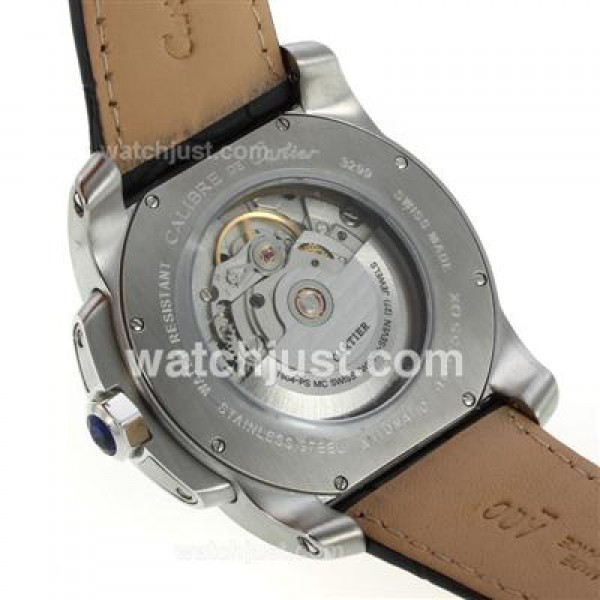 UK AAA Quality Cartier Calibre de Cartier Fake Watches With Black Dials For Men