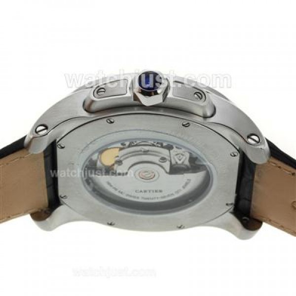 UK AAA Quality Cartier Calibre de Cartier Fake Watches With Black Dials For Men