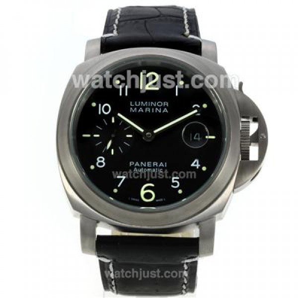 Panerai Luminor Marina Automatic with Black Dial-Leather Strap