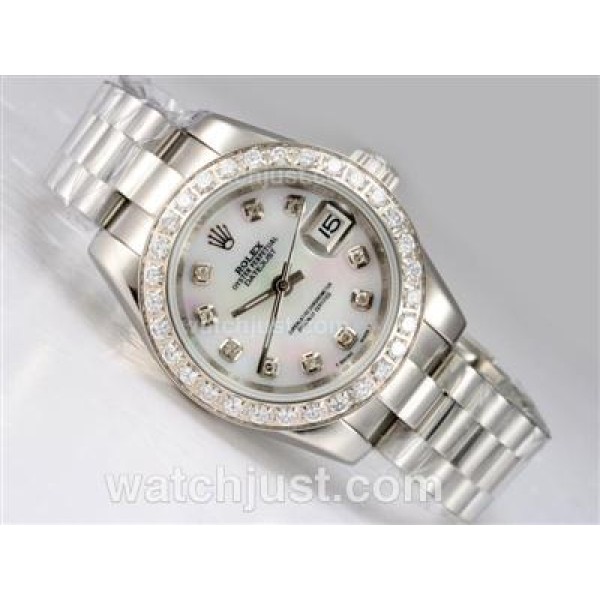 Best Quality Rolex Datejust Replica Watches With White Mother-Of-Pearl Dials For Sale