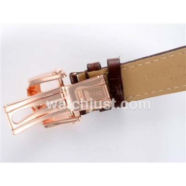 Patek Philippe Nautilus Jumbo MBW Swiss ETA 2824 Movement Rose Gold Case with Brown Dial-Deployment Buckle
