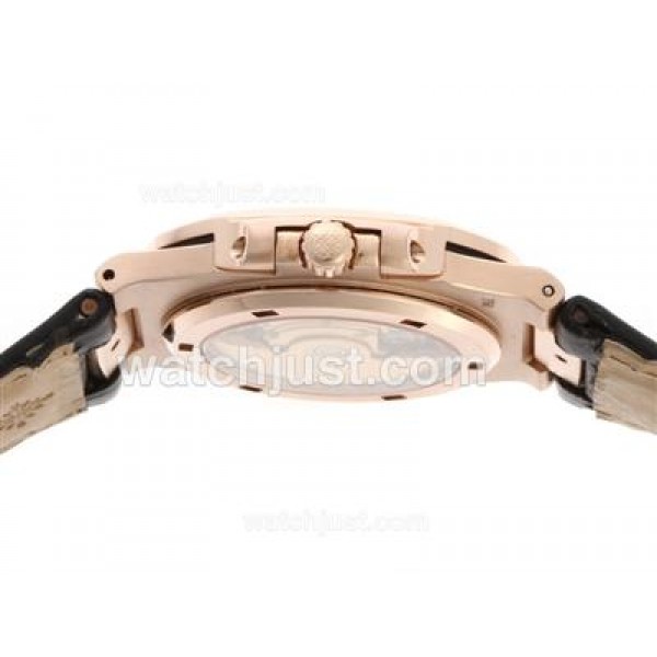 Patek Philippe Nautilus Jumbo MBW Swiss ETA 2824 Movement Rose Gold Case with Black Dial-Deployment Buckle