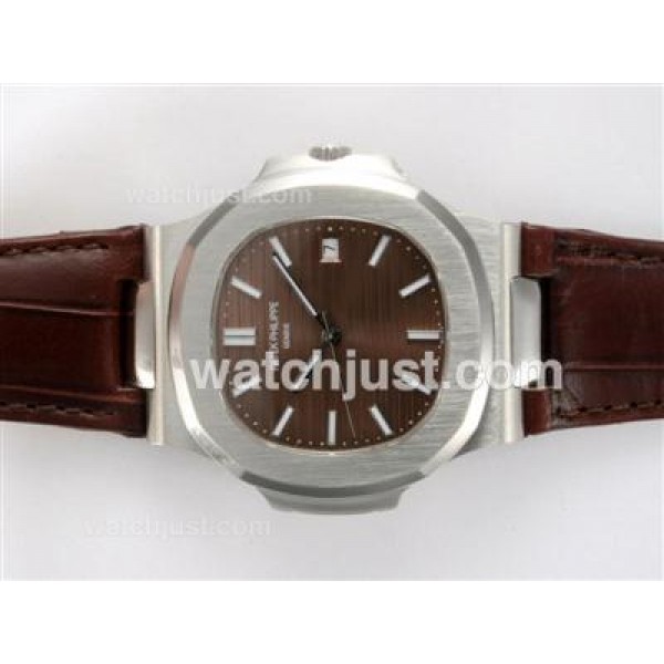 Patek Philippe Nautilus Jumbo MBW Swiss ETA 2824 Movement with Brown Dial-Deployment Buckle