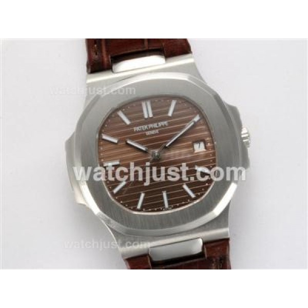 Patek Philippe Nautilus Jumbo MBW Swiss ETA 2824 Movement with Brown Dial-Deployment Buckle