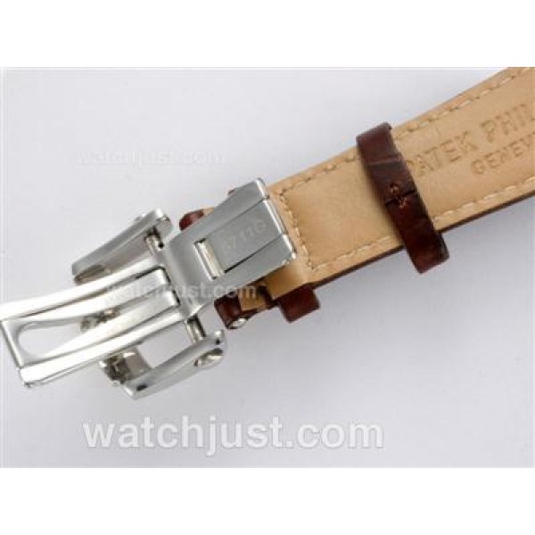 Patek Philippe Nautilus Jumbo MBW Swiss ETA 2824 Movement with Brown Dial-Deployment Buckle