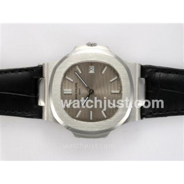 Patek Philippe Nautilus Jumbo MBW Swiss ETA 2824 Movement with Gray Dial-Deployment Buckle