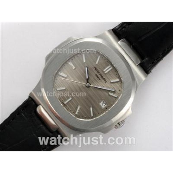 Patek Philippe Nautilus Jumbo MBW Swiss ETA 2824 Movement with Gray Dial-Deployment Buckle