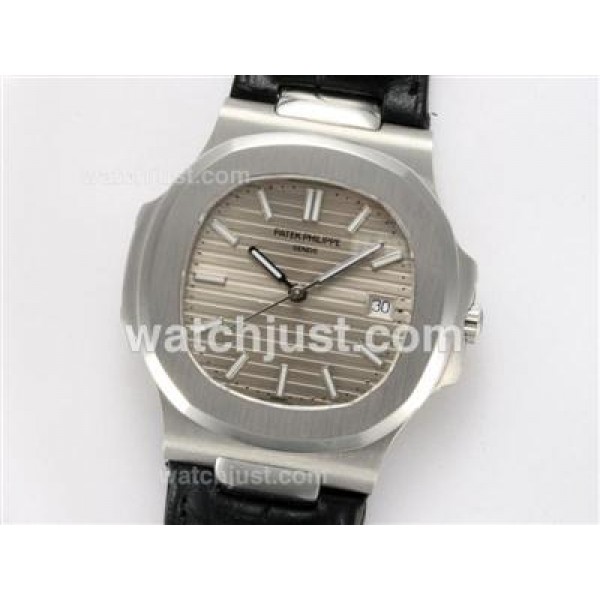 Patek Philippe Nautilus Jumbo MBW Swiss ETA 2824 Movement with Gray Dial-Deployment Buckle