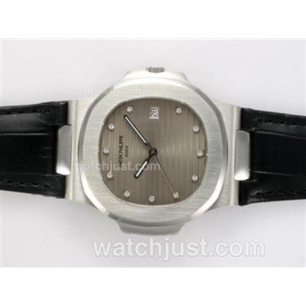 Patek Philippe Nautilus Jumbo MBW Swiss ETA 2824 Movement Diamond Marking with Gray Dial-Deployment Buckle