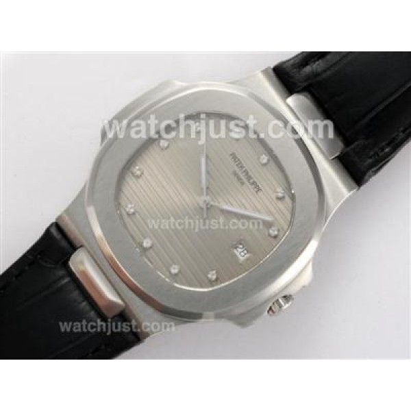 Patek Philippe Nautilus Jumbo MBW Swiss ETA 2824 Movement Diamond Marking with Gray Dial-Deployment Buckle