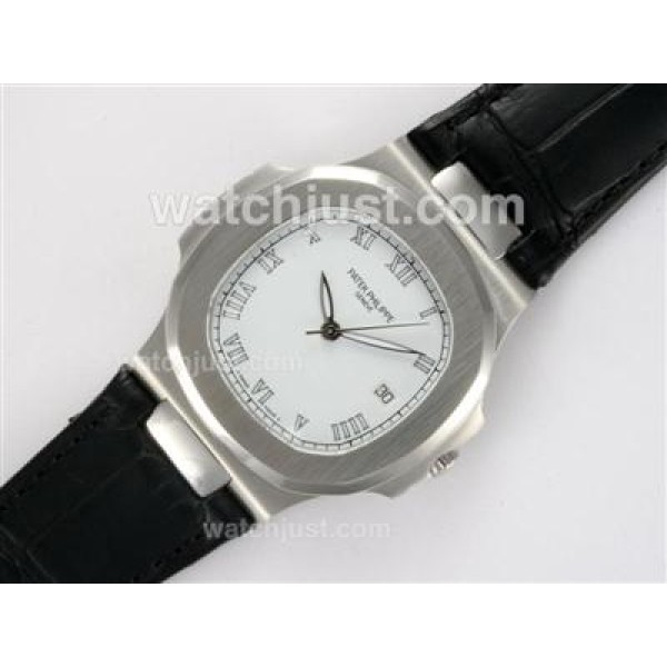 Patek Philippe Nautilus Jumbo MBW Swiss ETA 2824 Movement with White Dial-Deployment Buckle