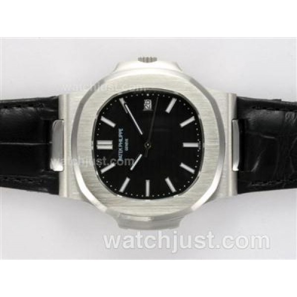 Patek Philippe Nautilus Jumbo MBW Swiss ETA 2824 Movement with Black Dial-Deployment Buckle