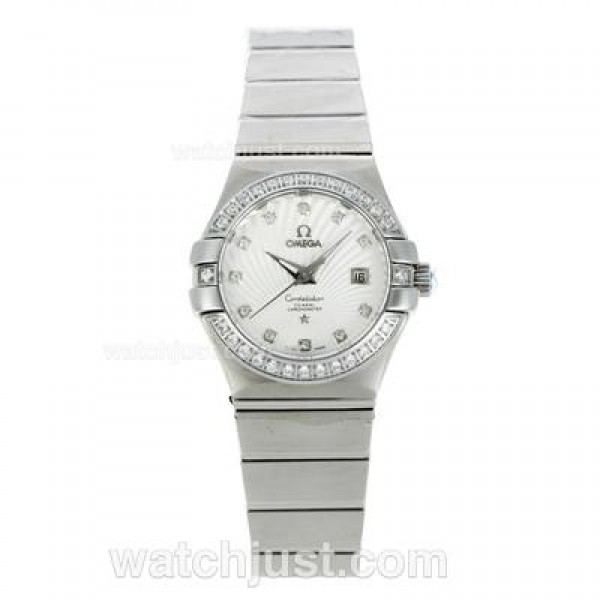 Best Quality Omega Constellation Fake Watches With White Dials For Women