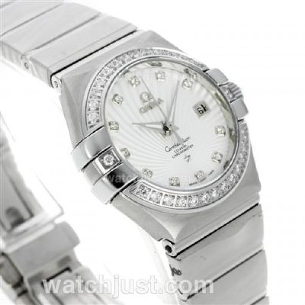 Best Quality Omega Constellation Fake Watches With White Dials For Women