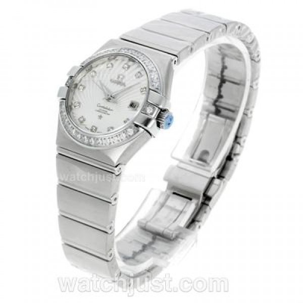 Best Quality Omega Constellation Fake Watches With White Dials For Women
