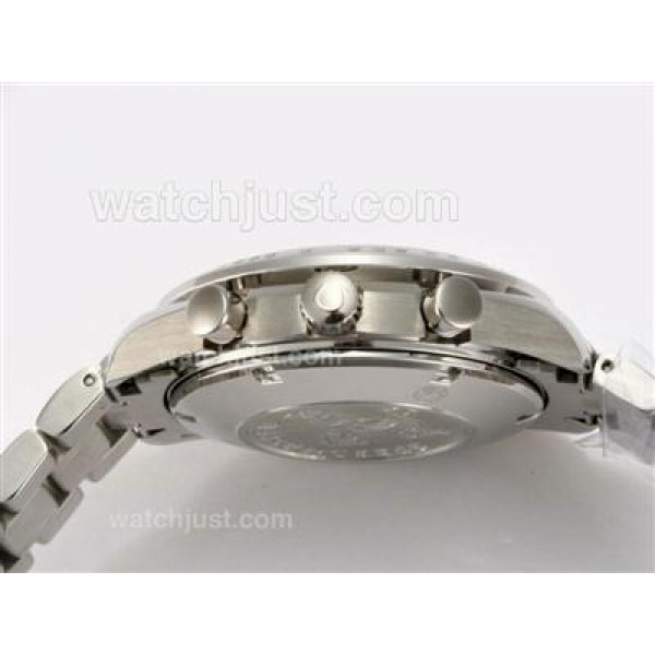 Omega Speedmaster Date Swiss Valjoux 7750 Movement AR Coating with White Dial