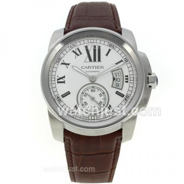 UK Best Quality Cartier Calibre de Cartier Replica Watches With White Dials For Men