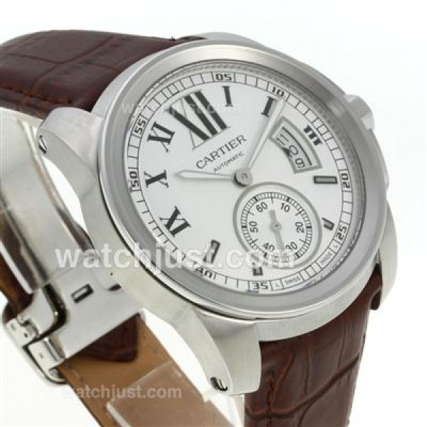 UK Best Quality Cartier Calibre de Cartier Replica Watches With White Dials For Men