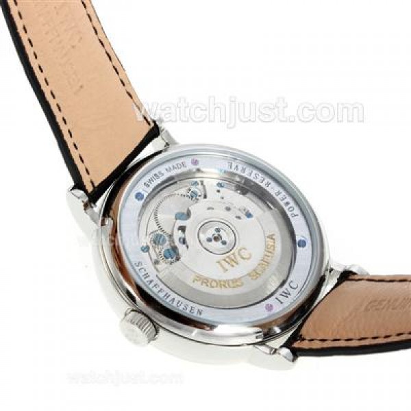 IWC Classic Automatic with Black Dial-Rose Gold Stick Markers-Leather Strap