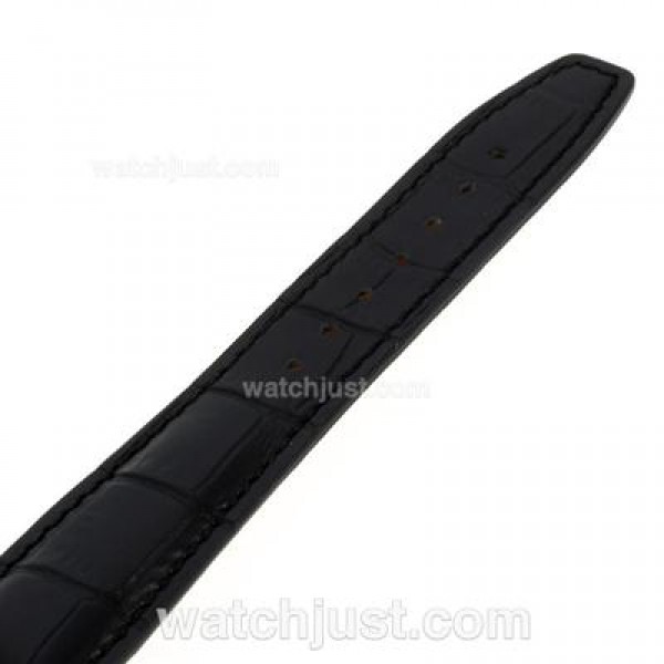 IWC Portofino Automatic Rose Gold Case with Black Dial-Leather Strap