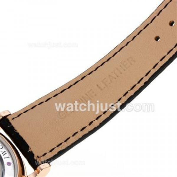 IWC Portofino Automatic Rose Gold Case with Black Dial-Leather Strap