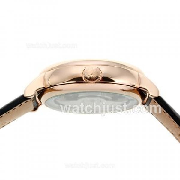IWC Portofino Automatic Rose Gold Case with Black Dial-Leather Strap