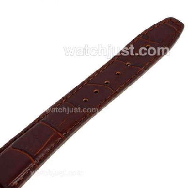 IWC Classic Automatic Stick Markers Rose Gold Case with White Dial-Leather Strap