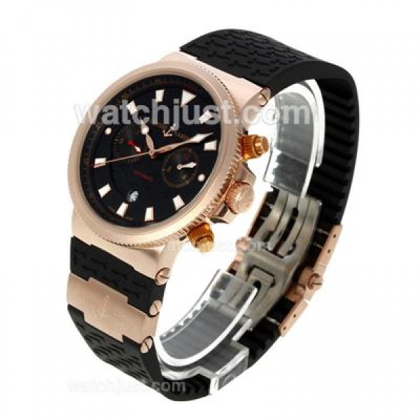 Ulysse Nardin Maxi Marine Working Chronograph Rose Gold Case with Black Dial-18K Plated Gold Movement