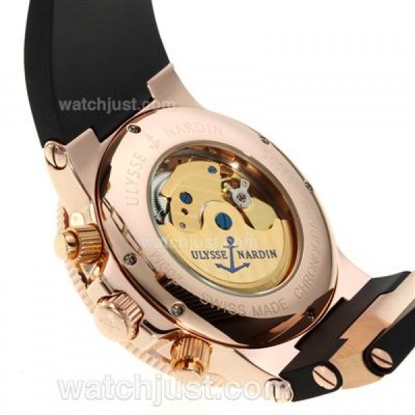Ulysse Nardin Maxi Marine Working Chronograph Rose Gold Case with Black Dial-18K Plated Gold Movement
