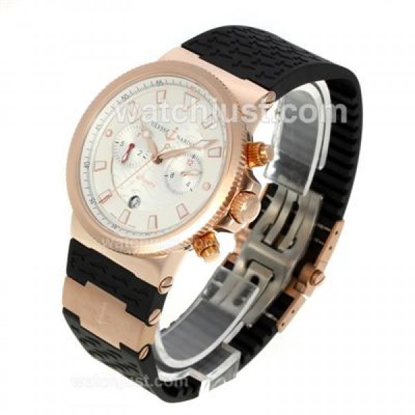 Ulysse Nardin Maxi Marine Working Chronograph Rose Gold Case with White Dial-18K Plated Gold Movement