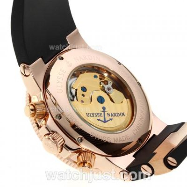 Ulysse Nardin Maxi Marine Working Chronograph Rose Gold Case with White Dial-18K Plated Gold Movement