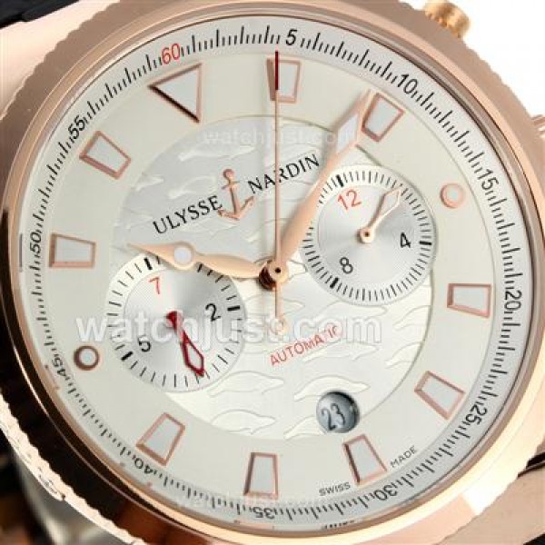 Ulysse Nardin Maxi Marine Working Chronograph Rose Gold Case with White Dial-18K Plated Gold Movement