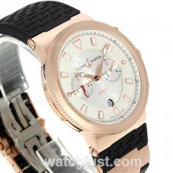 Ulysse Nardin Maxi Marine Working Chronograph Rose Gold Case with White Dial-18K Plated Gold Movement