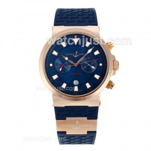 Ulysse Nardin Maxi Marine Automatic Rose Gold Case with Blue Dial-18K Plated Gold Movement