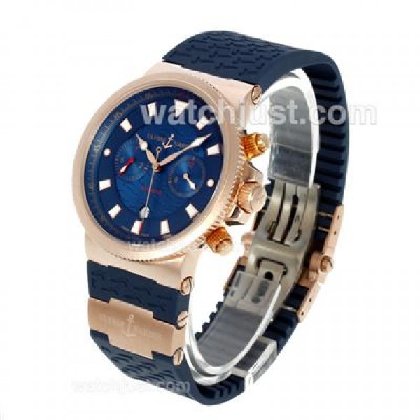 Ulysse Nardin Maxi Marine Automatic Rose Gold Case with Blue Dial-18K Plated Gold Movement