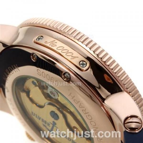 Ulysse Nardin Maxi Marine Automatic Rose Gold Case with Blue Dial-18K Plated Gold Movement