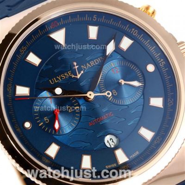 Ulysse Nardin Maxi Marine Automatic Rose Gold Case with Blue Dial-18K Plated Gold Movement