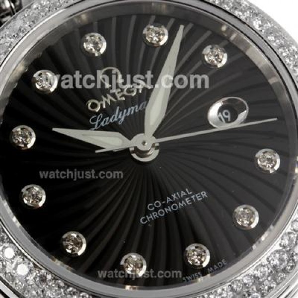 Best Quality Omega Ladymatic Replica Watches With Black Dials For Women