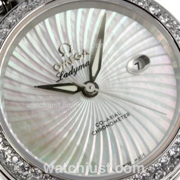 Best Qualtiy Fake Omega Ladymatic Watches With White Dials For Women
