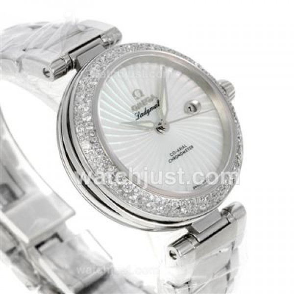 Best Qualtiy Fake Omega Ladymatic Watches With White Dials For Women