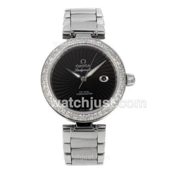 AAA Quality Omega Ladymatic Replica Watches With Black Dials For Women