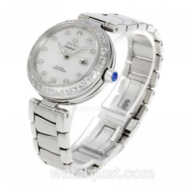 High Quality Omega Ladymatic Replica Watches With White Dials For Women