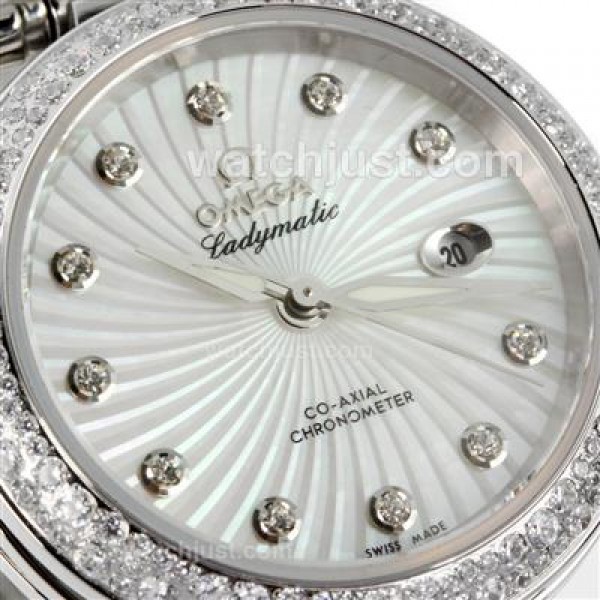High Quality Omega Ladymatic Replica Watches With White Dials For Women