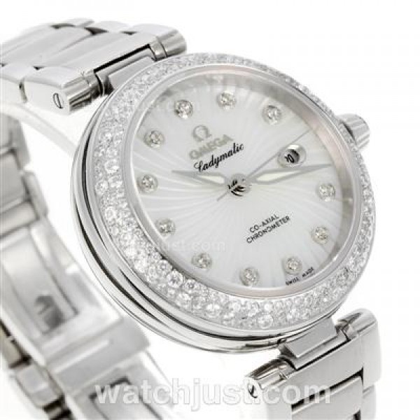 High Quality Omega Ladymatic Replica Watches With White Dials For Women