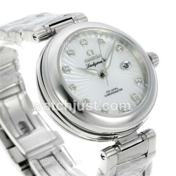 Omega Ladymatic Automatic Diamond Markers with White Dial S/S-Same Chassis as ETA Version