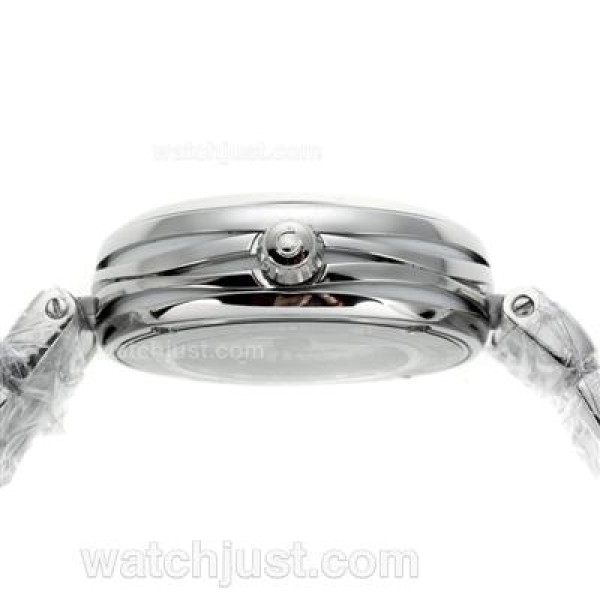 Omega Ladymatic Automatic Diamond Markers with White Dial S/S-Same Chassis as ETA Version