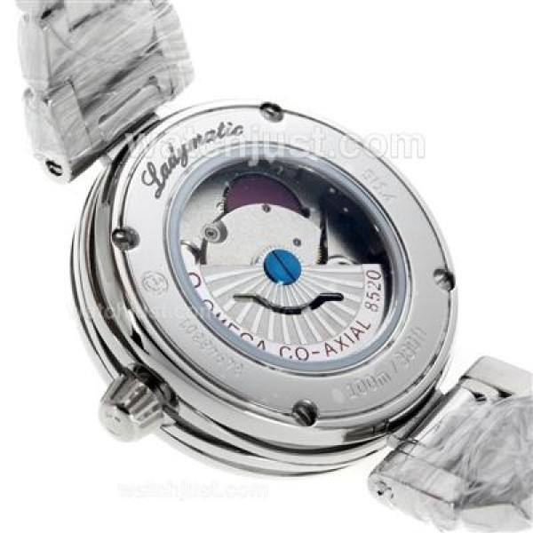 Omega Ladymatic Automatic Diamond Markers with White Dial S/S-Same Chassis as ETA Version
